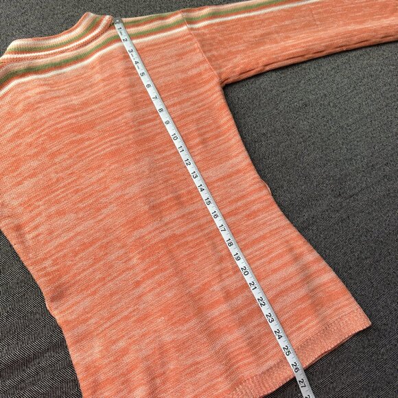 Space Dye Cardigan Peachy Orange Vintage Knit Sweater - Picture 12 of 15